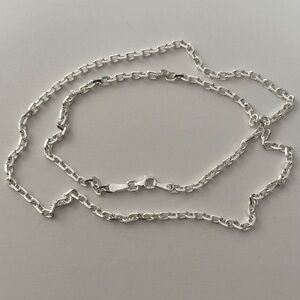 925 silver 3mm 21.75 inches necklace unisex Link chain